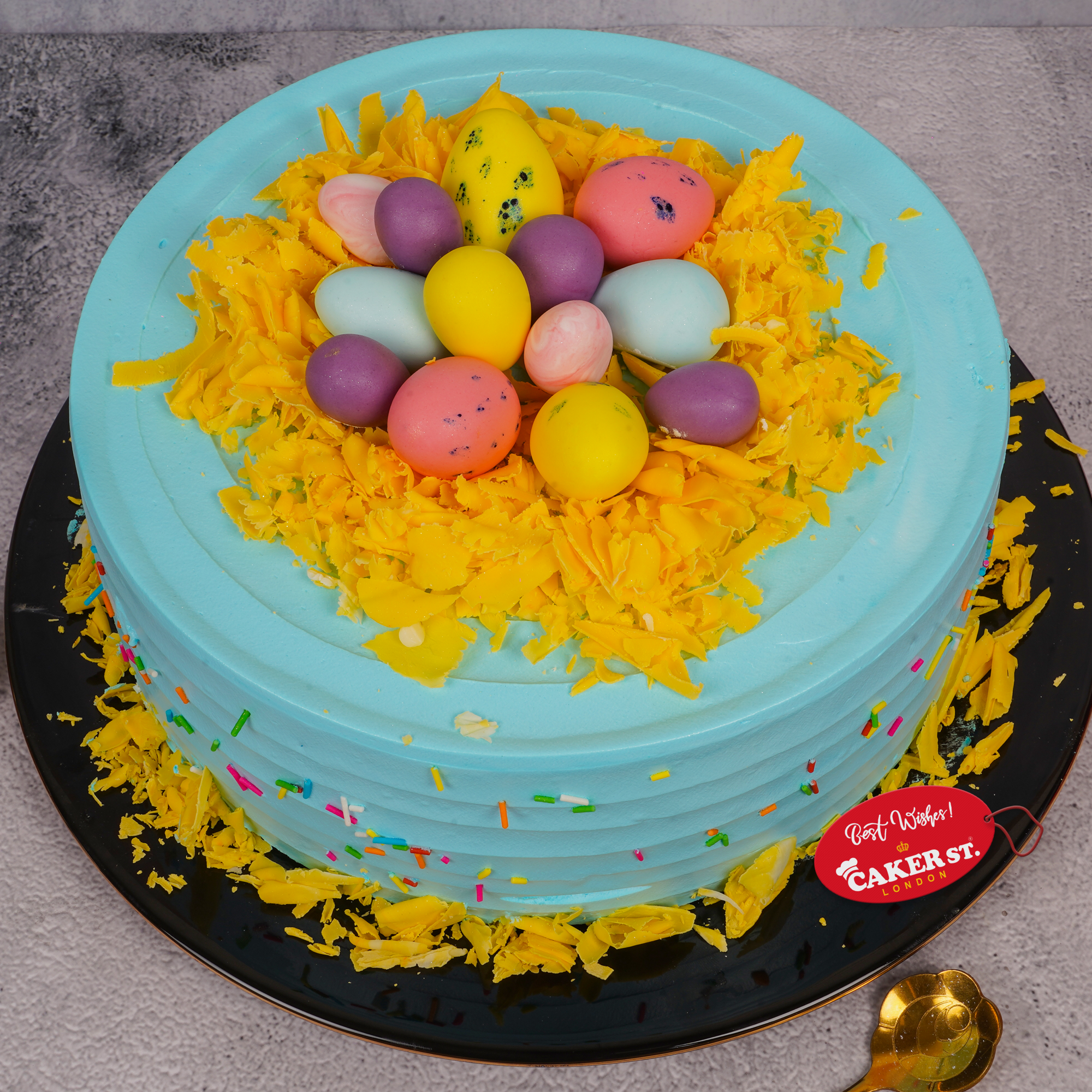 Happy Easter Nest Cake with Eggs & Personalised Name