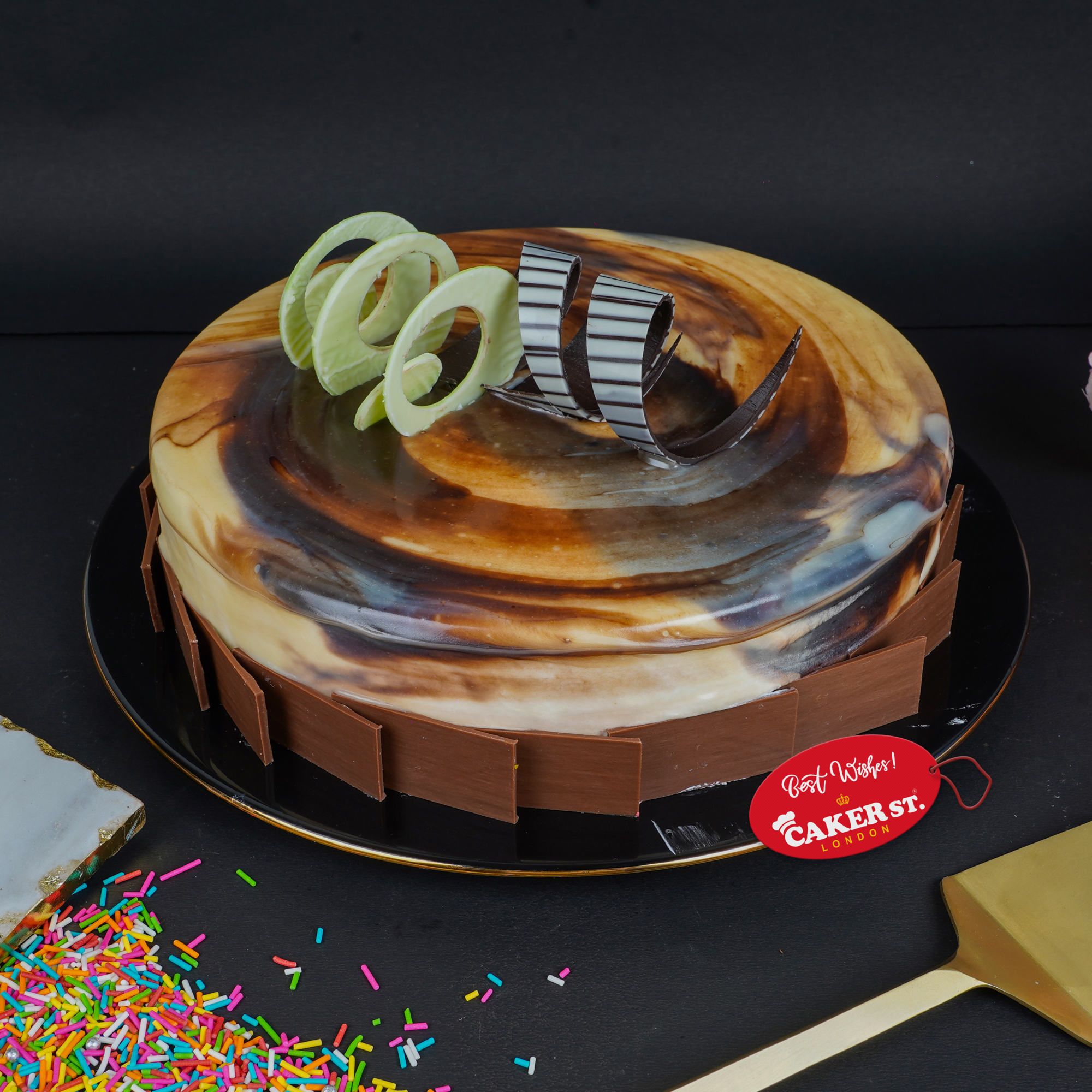 Anniversary Swirl Glaze Cake