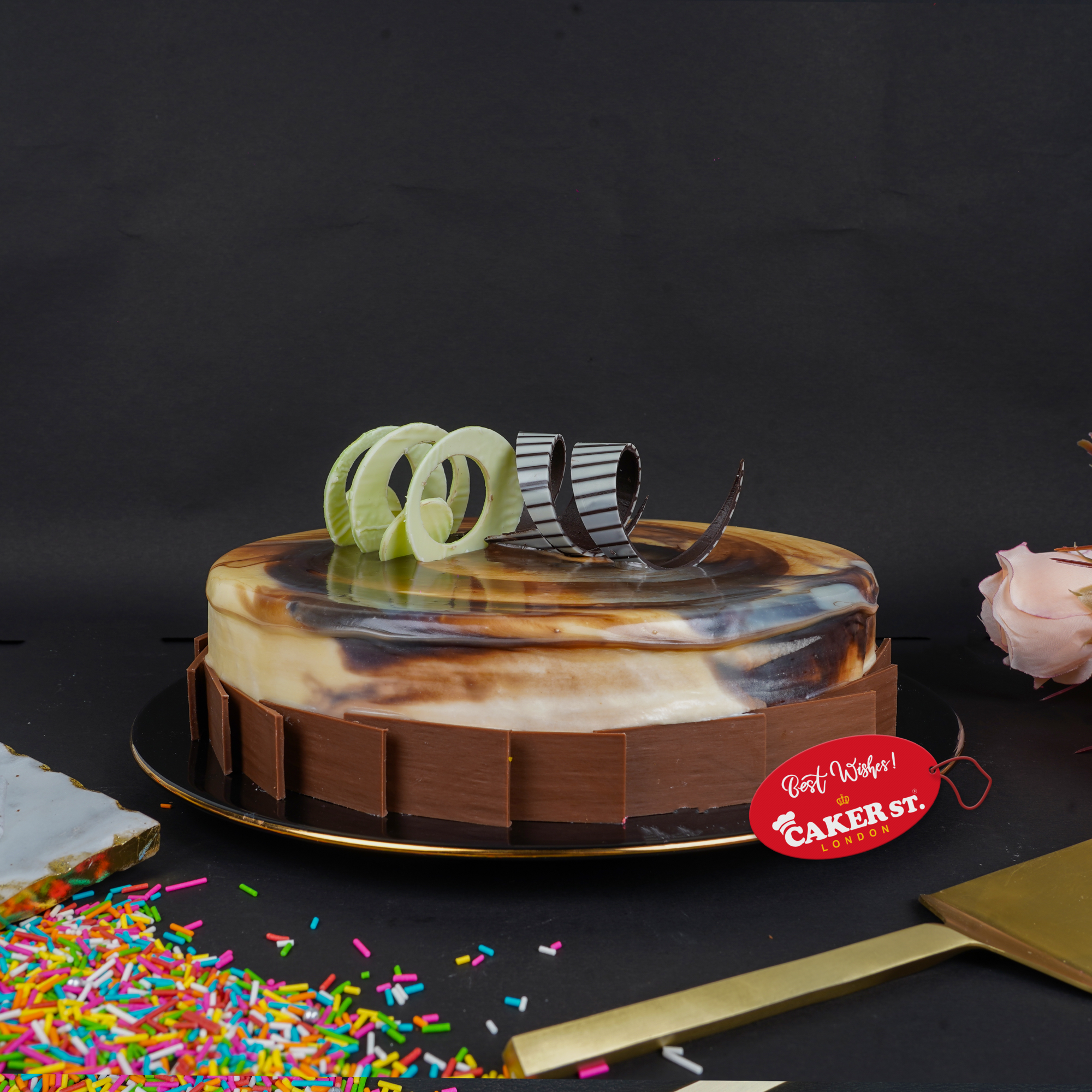 Anniversary Swirl Glaze Cake