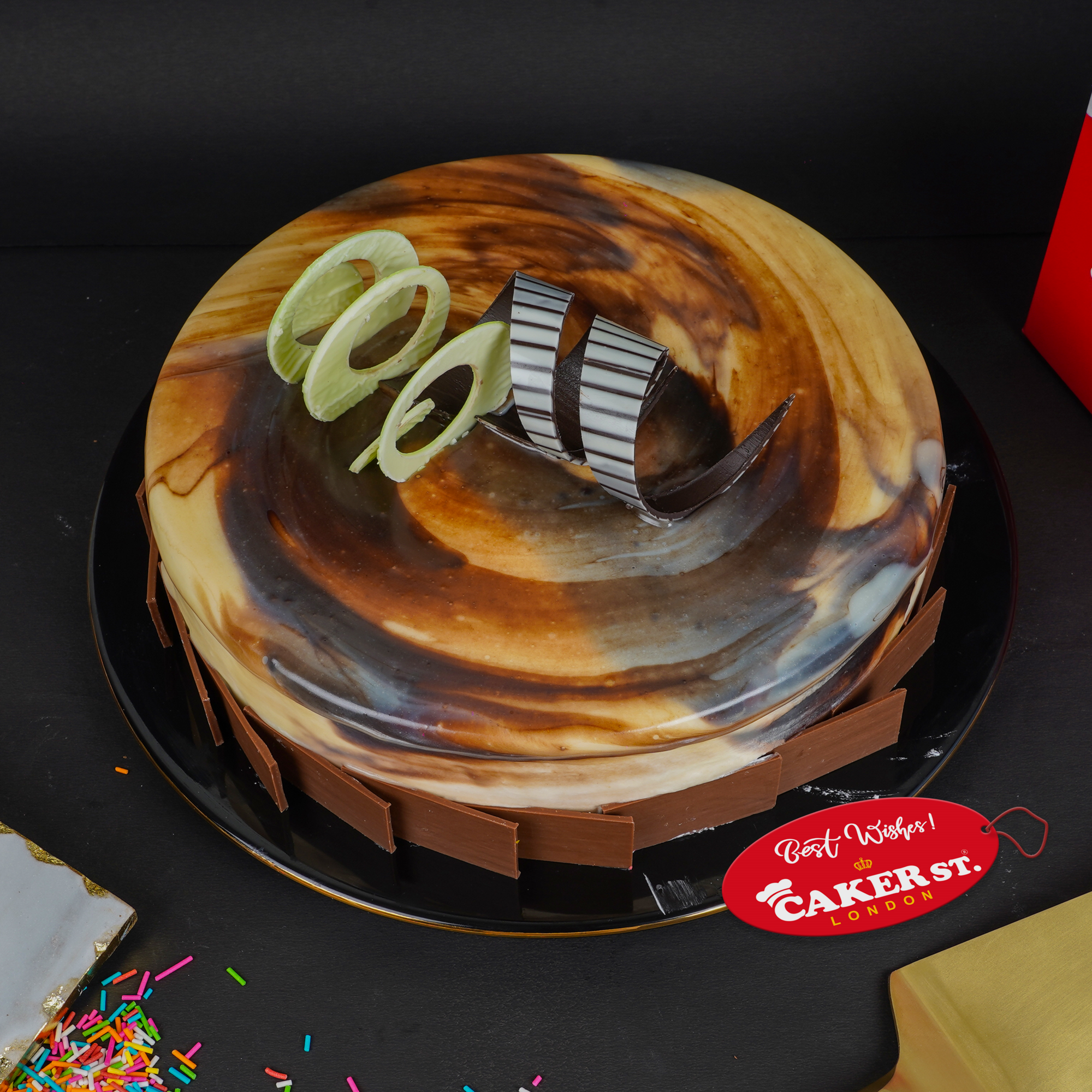 Anniversary Swirl Glaze Cake
