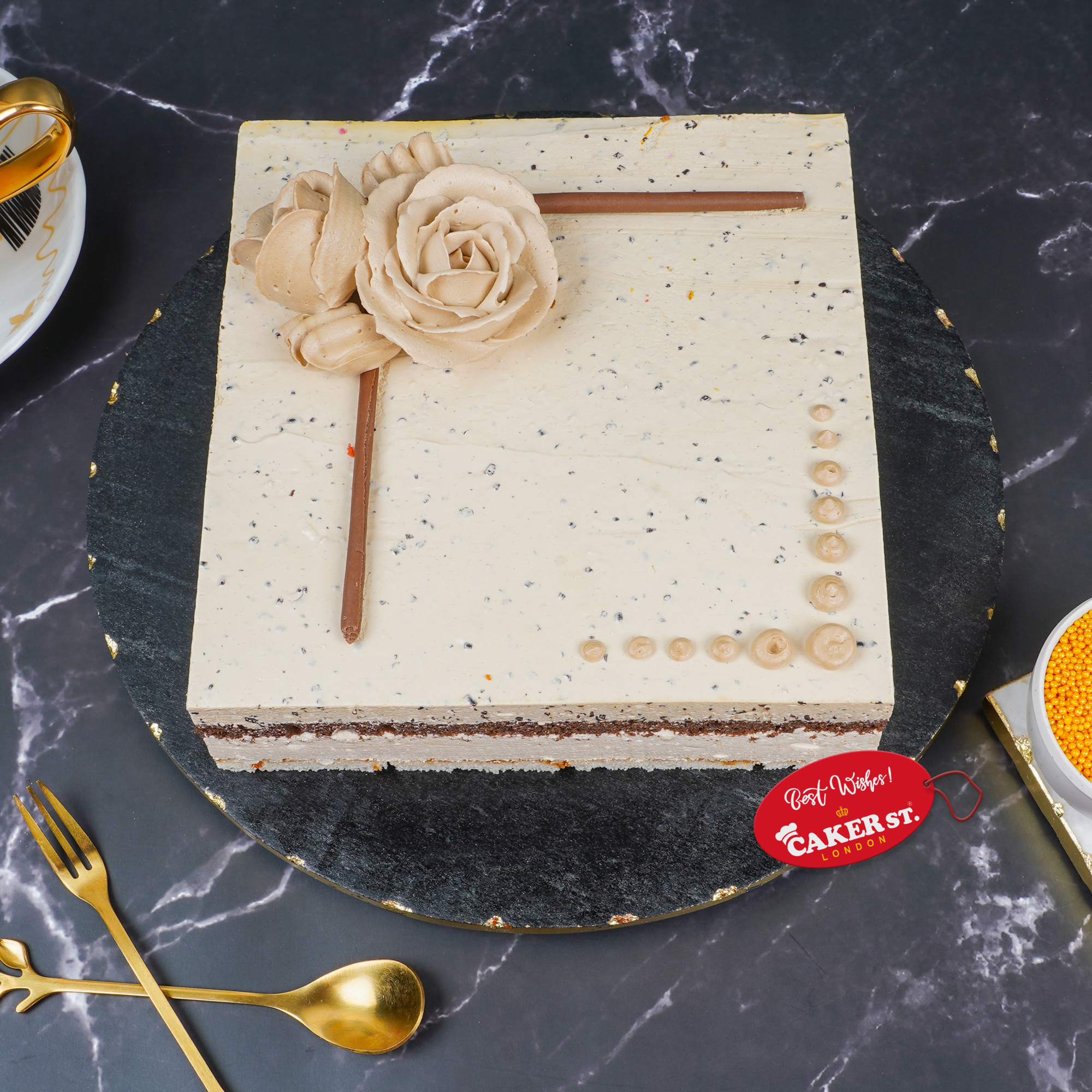 Elegant Floral Birthday Cake for Her
