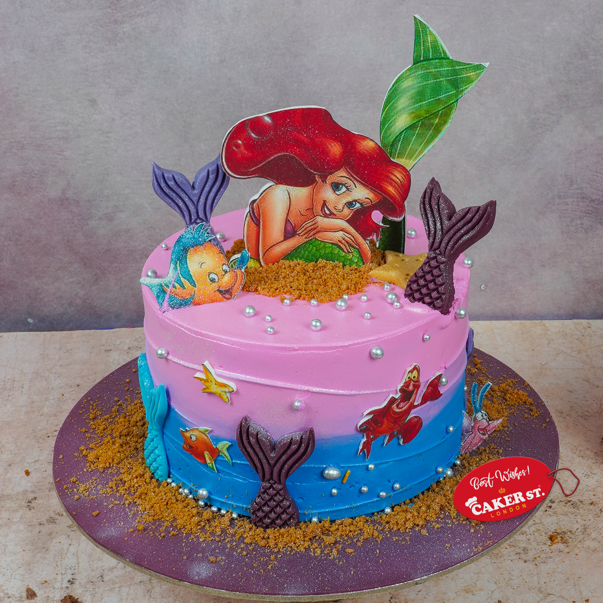 Ariel Mermaid Birthday Cake for Girls