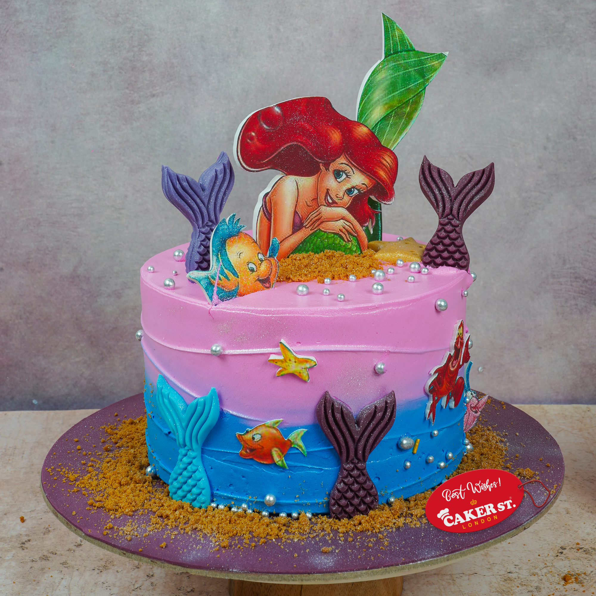 Ariel Mermaid Birthday Cake for Girls