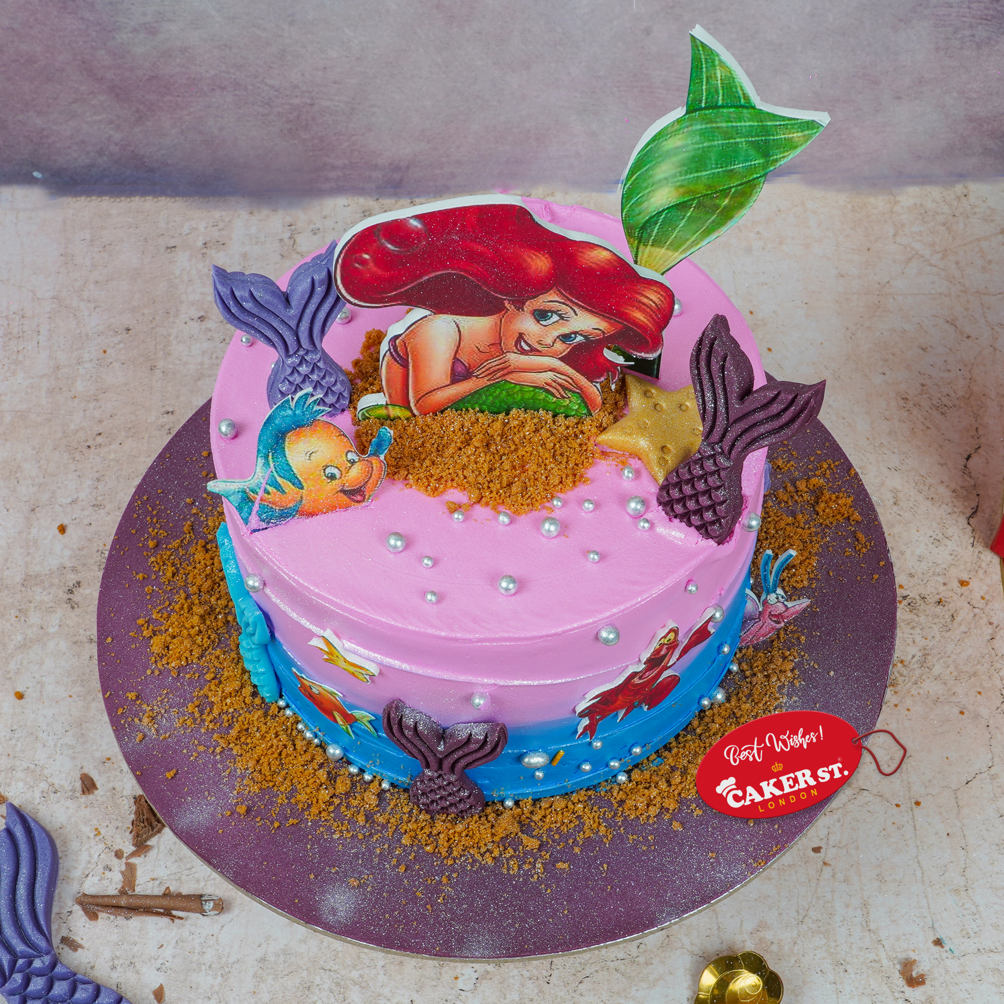 Ariel Mermaid Birthday Cake for Girls
