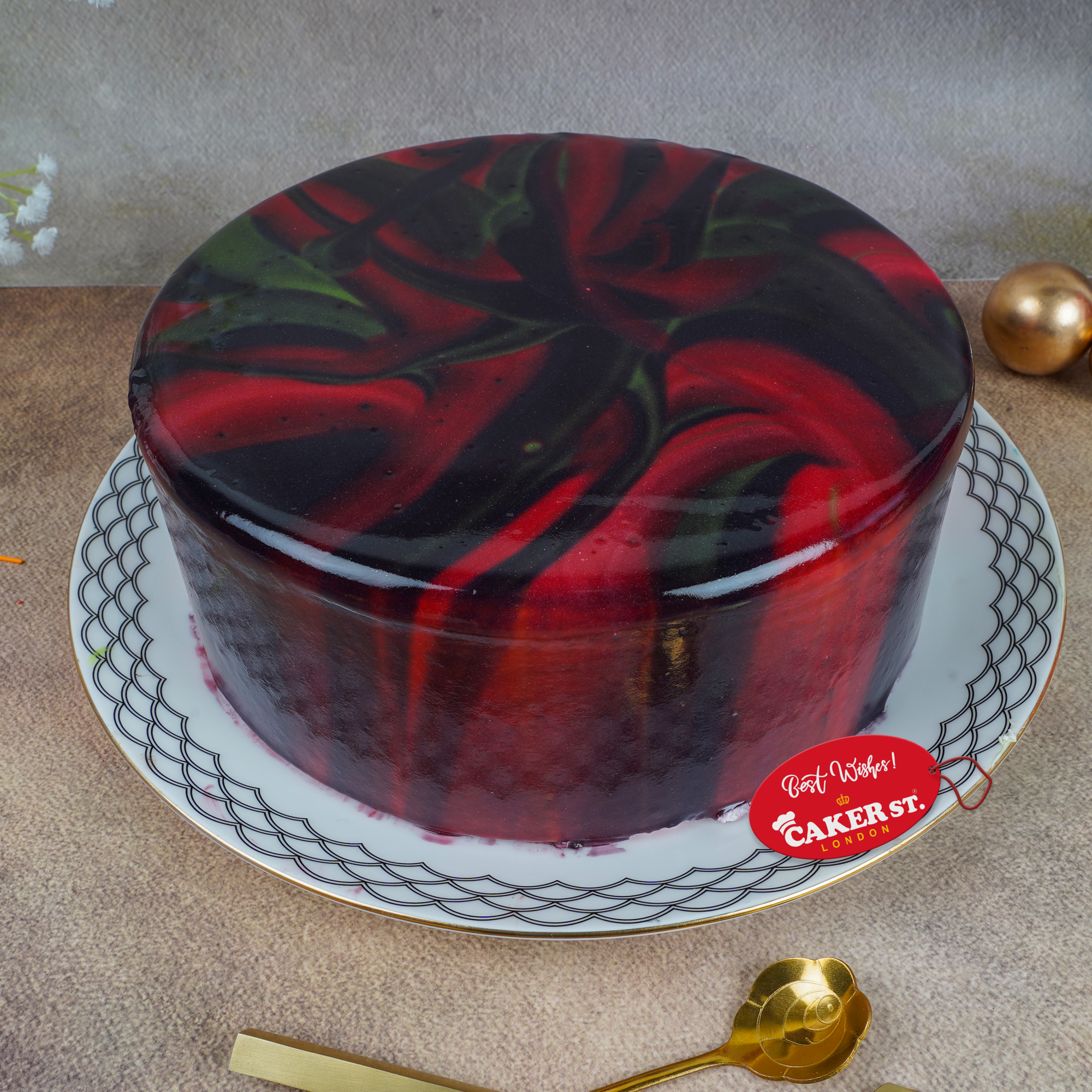 Marble Glaze Birthday Cake