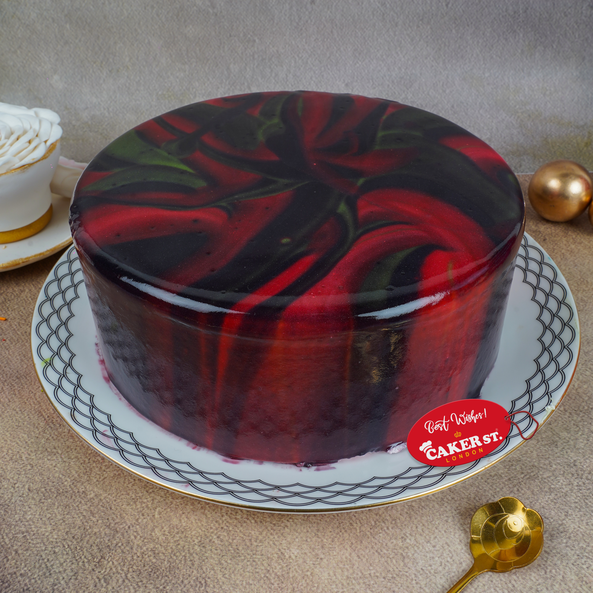 Marble Glaze Birthday Cake