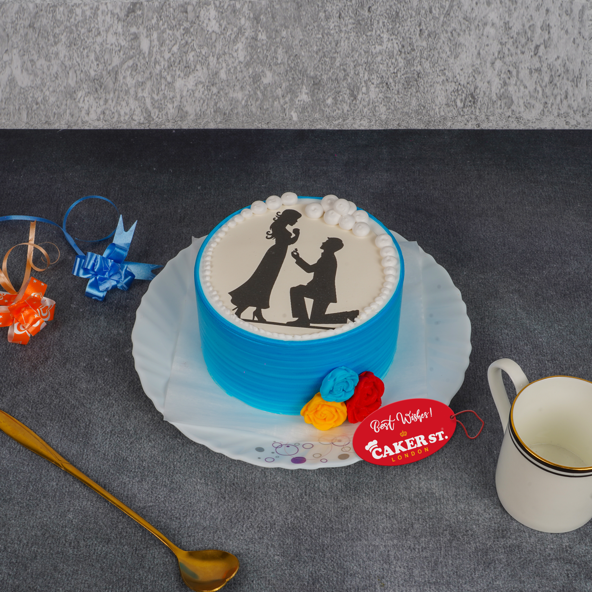 Romantic Proposal Engagement Cake