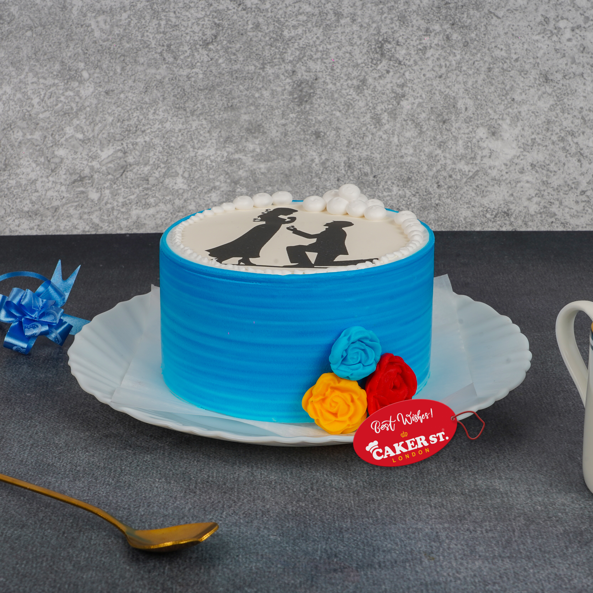 Romantic Proposal Engagement Cake