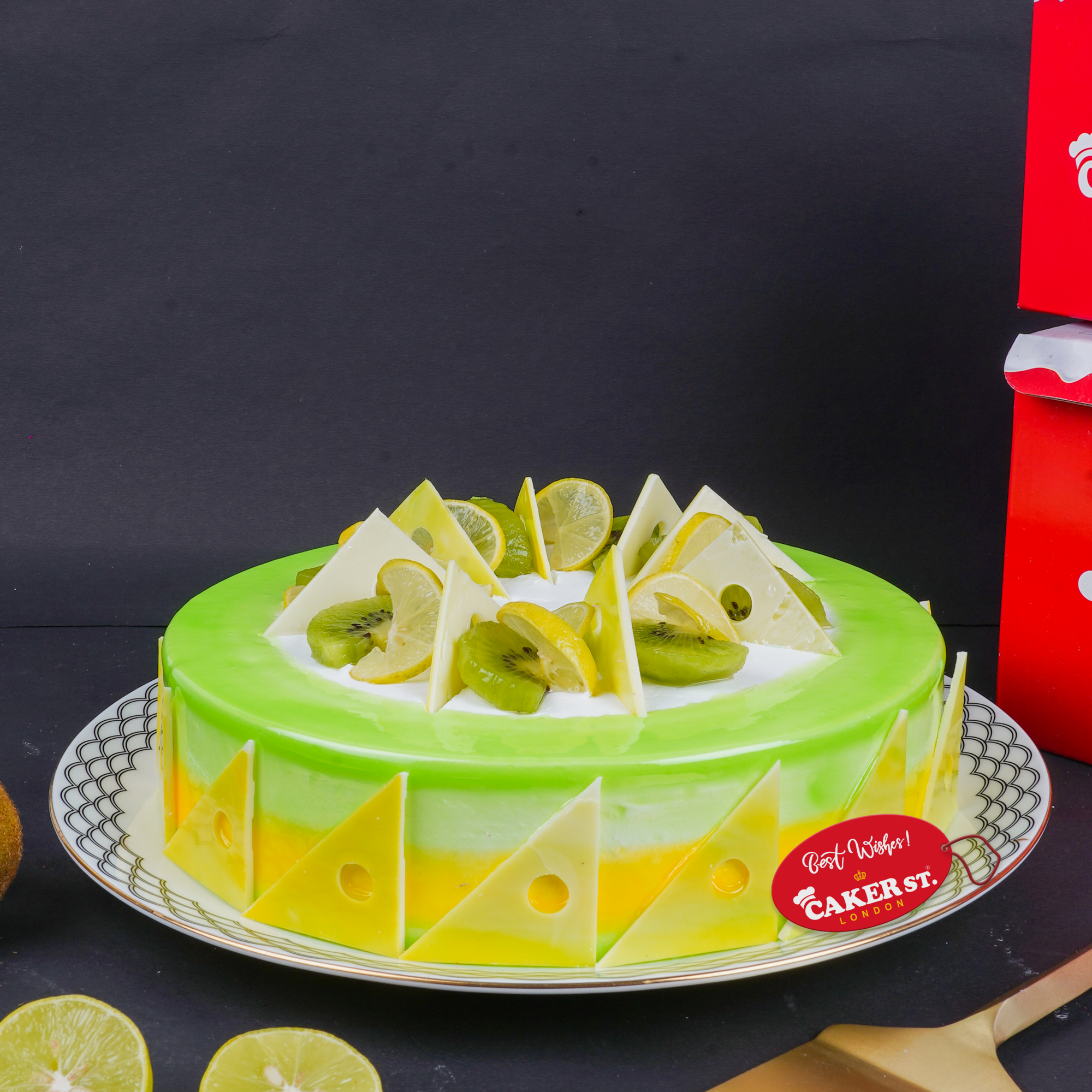 Lemon & Kiwi Fresh Fruit Birthday Cake